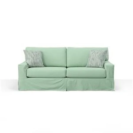 Casual 2 Seat Slipcover Sofa with Blend Down Seat Cushions